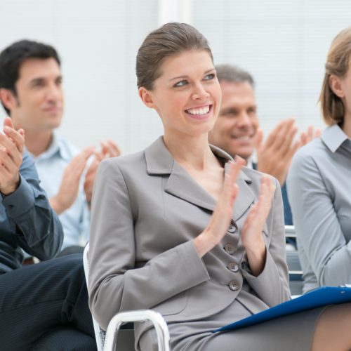 Business team clapping hands